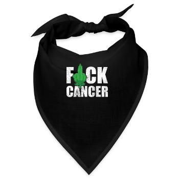 Fuck Cancer Cannabis Leaf THC CBD Healthcare Weed - Bandana - Schwarz - Vorne