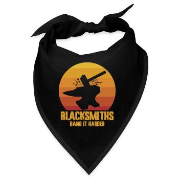 Schmied Hufschmied Amboss Schmiedeeisen - Bandana - Schwarz - Vorne