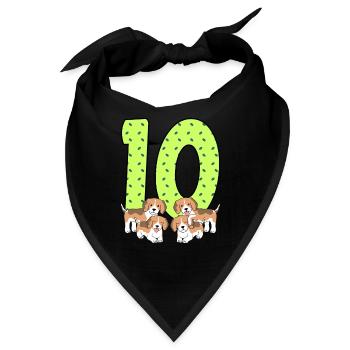 10. Geburtstag - Bandana - Schwarz - Vorne