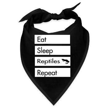 Eat Sleep Reptiles Repeat - Reptile Design - Bandana - Schwarz - Vorne