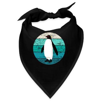 Pinguin Seevogel Meeresvogel Retro Geschenk - Bandana - Schwarz - Vorne