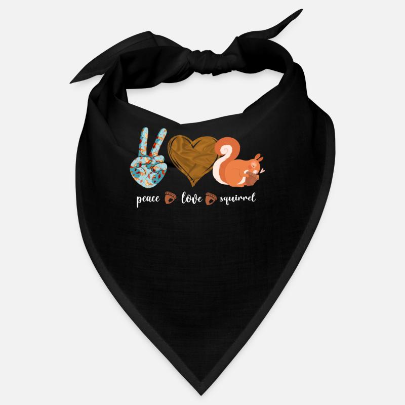 Squirrel Acorn Peace Love Squirrel Bandana