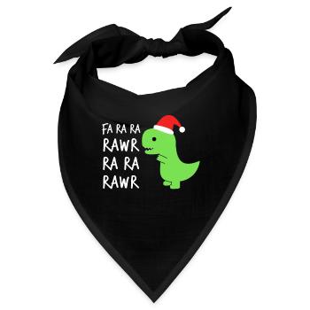 Christmas Funny Cute T-Rex Fa Ra Ra Rawr Xmas - Bandana - Schwarz - Vorne