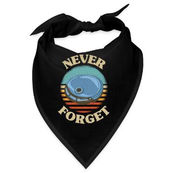 Retro cd player Never Forget Nostalgie Vintage - Bandana - Schwarz - Vorne