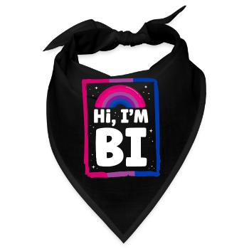 Bisexual Bi Pride Flag Hi, I'M Bi - Bandana - Schwarz - Vorne