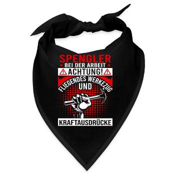 Klempner Spengler bei der Arbeit Handwerker - Bandana - Schwarz - Vorne