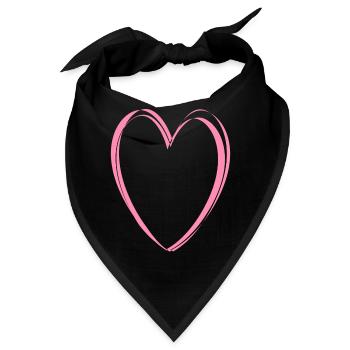 Rosa Herz - Bandana - Schwarz - Vorne