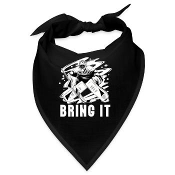 Eishockey Ice Hockey Torwart Torhüter Tormann - Bandana - Schwarz - Vorne