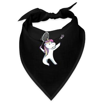 Einhorn Badminton - Bandana - Schwarz - Vorne