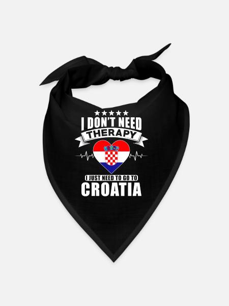 Croatia I do not need Therapy - Bandana - black - Front
