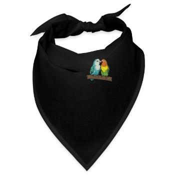 Rosenköpfchen I Unzertrennliche Motiv für - Bandana - Schwarz - Vorne