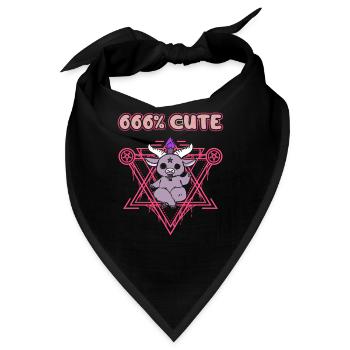 666% Cute kawaii Satanic Goth - Bandana - Schwarz - Vorne