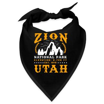 Zion National Park Utah USA Amerika - Bandana - Schwarz - Vorne