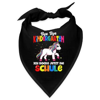 Einhorn Schulbeginn Schulanfänger Schulkind - Bandana - Schwarz - Vorne