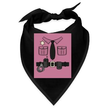 Polizist Polizei Kommissar - Bandana - Schwarz - Vorne