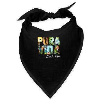 Costa Rica Urlaub Mittelamerika Pura Vida Geschenk - Bandana - Schwarz - Vorne