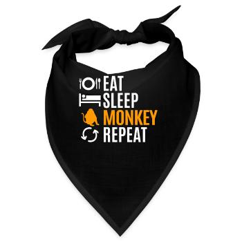 Monkey Proboscis Long Tail Long Nosed Geschenk - Bandana - Schwarz - Vorne