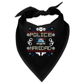 Police Navidad Xmas Holiday Funny Pajama - Bandana - Schwarz - Vorne