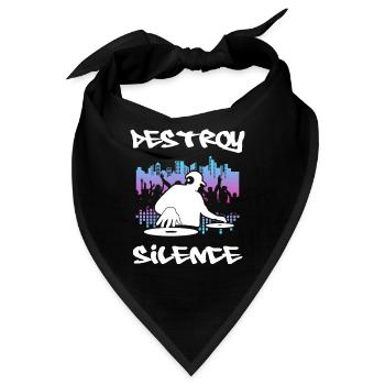DJ Geschenk Musik Discjockey Disco Techno Rave - Bandana - Schwarz - Vorne