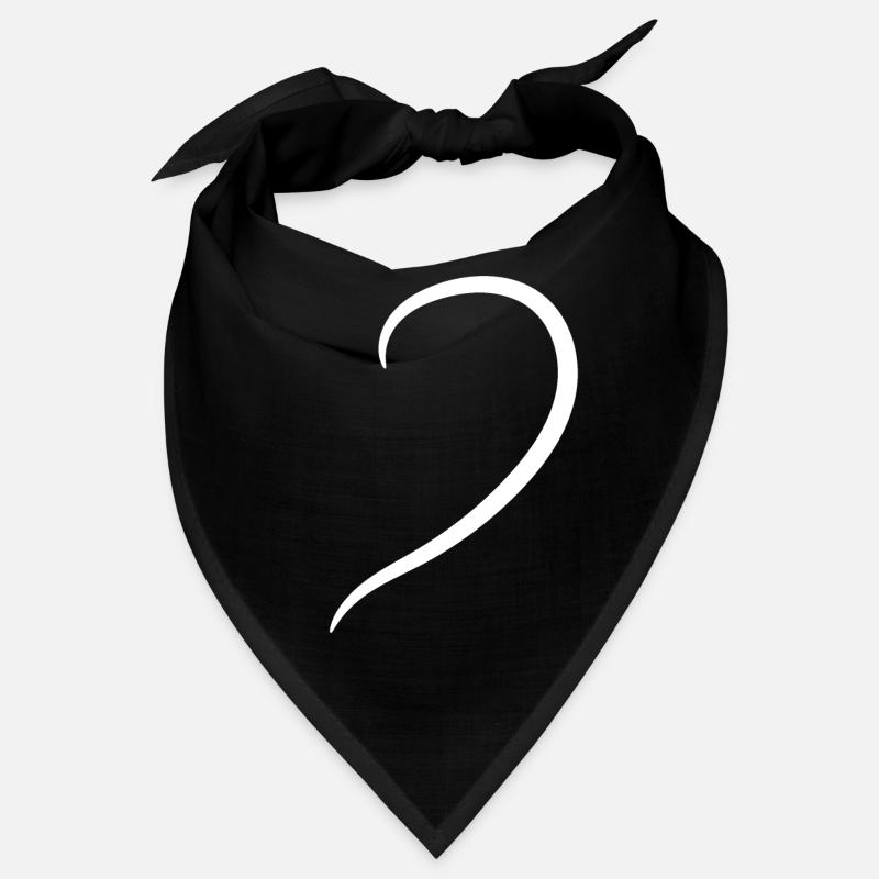 Halvt hvitt hjerte - Bandana - svart