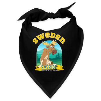Schweden Sverige Elch auf freiem Fuß - Bandana - Schwarz - Vorne