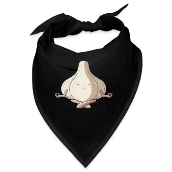 Lustige Yoga Knoblauchzehe Meditierender Knoblauch - Bandana - Schwarz - Vorne