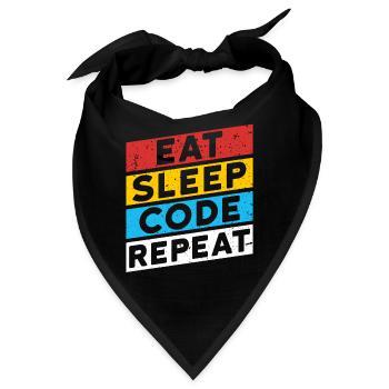 CODE CODER CODING Spruch | EAT SLEEP CODE REPEAT - Bandana - Schwarz - Vorne