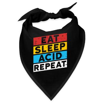 ACID DROGEN SPRUCH | EAT SLEEP ACID REPEAT - Bandana - Schwarz - Vorne