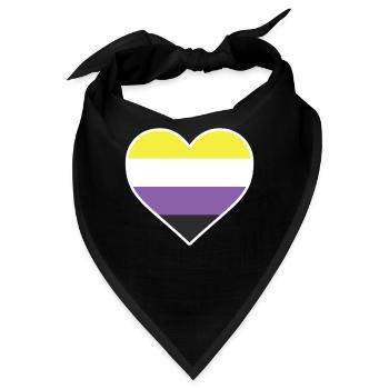 LGBT-Herz - LGBTQIA Non Binary - Bandana - Schwarz - Vorne
