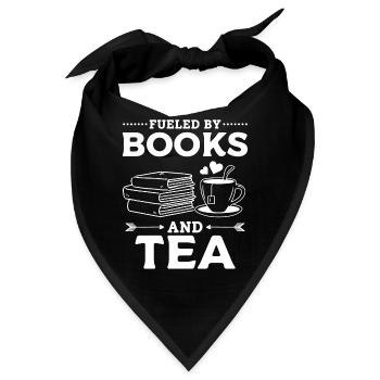 Fueled By Books And Tea Bücherwurm Bücher lesen - Bandana - Schwarz - Vorne