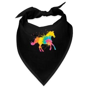 Reitsport Kunst Reiterin Reitsport - Bandana - Schwarz - Vorne