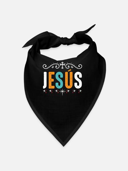Jesus Spielt Die Religion Über Gott Glaube - Bandana - Schwarz - Vorne