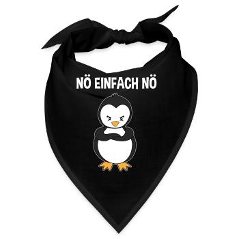 Pinguin Nö Einfach Nö Lustiger Spruch Geschenk - Bandana - Schwarz - Vorne