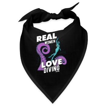 Real Women Love Diving - Bandana - Schwarz - Vorne