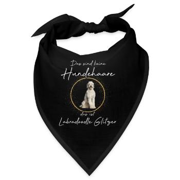 Keine Hundehaare das ist Labradoodle Glitzer - Bandana - Schwarz - Vorne