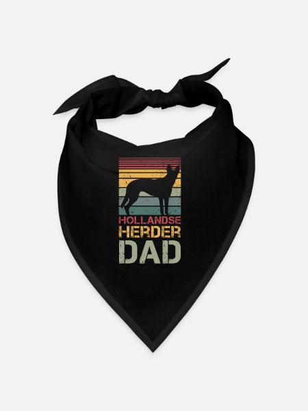 Hollandse Herder Dad - Bandana - Schwarz - Vorne