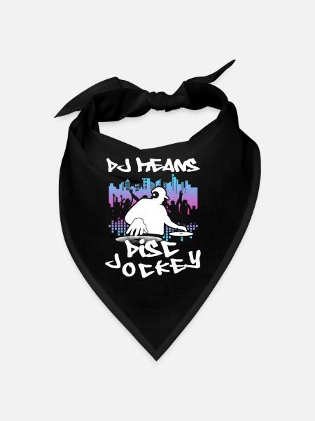 DJ Geschenk Musik Discjockey Disco Techno Rave - Bandana - Schwarz - Vorne