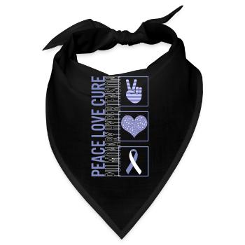 Peace Love Cure Lungenhochdruck T Shirt - Bandana - Schwarz - Vorne
