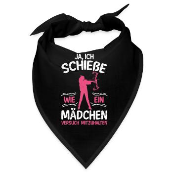 Ja ich schieße wie ein Mädchen Bogenschützin - Bandana - Schwarz - Vorne