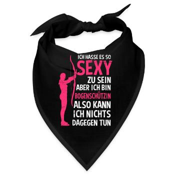 Sexy Bogenschützin Bogenschießen Damen - Bandana - Schwarz - Vorne