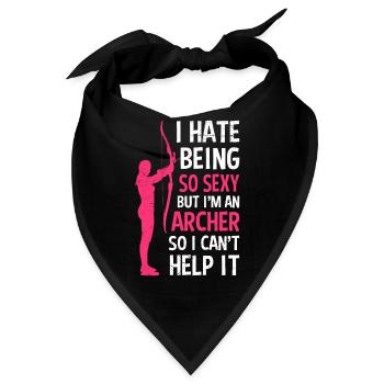 Sexy Bogenschützin Bogenschießen Damen - Bandana - Schwarz - Vorne