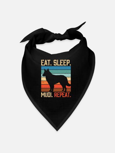 Eat sleep Mudi Repeat - Bandana - Schwarz