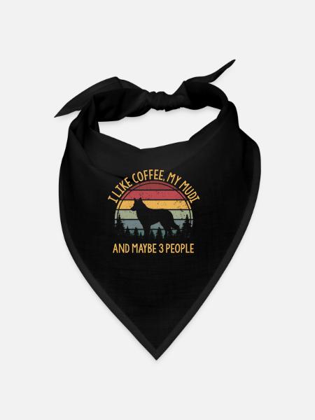 I like coffee my mudi and maybe 3 people - Bandana - black - Front