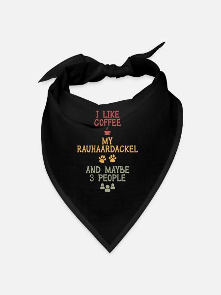 J’aime le café mon Rauhaardackel et peut-être 3 personnes - Bandana - noir - Devant