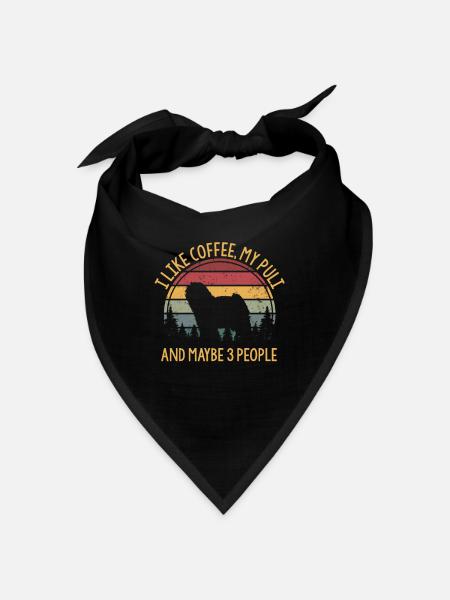 I like coffee my Puli and maybe 3 people - Bandana - black - Front