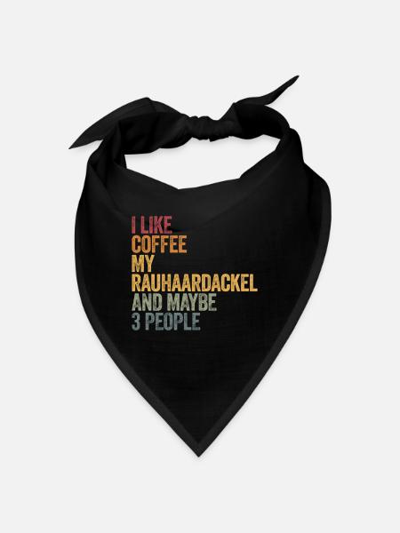 J’aime le café mon Rauhaardackel et peut-être 3 personnes - Bandana - noir - Devant
