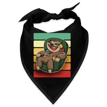 Faultier Sessel Pizza - Bandana - Schwarz - Vorne