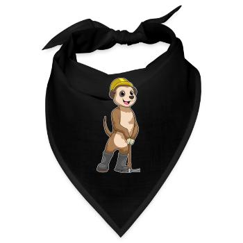 Erdmännchen Bergarbeiter Spitzhacke Bergbau - Bandana - Schwarz - Vorne