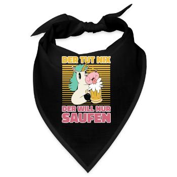 Der Will Nur Saufen - Saufen Bier Trinken - - Bandana - Schwarz - Vorne