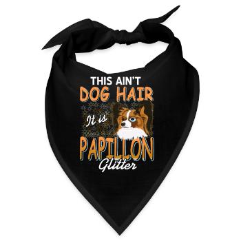 Das ist kein Hundehaar, das ist Papillon Glitzer - Bandana - Schwarz - Vorne